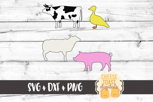Farm Animals - Pig, Cow, Sheep, Duck SVG Cheese Toast Digitals 