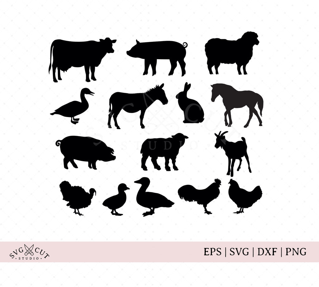 Farm Animals SVG Cut Files - So Fontsy