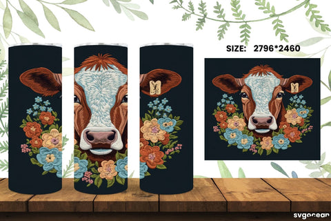 Farm Animals Tumbler Wrap | Embroidery | Sublimation SVG SvgOcean 