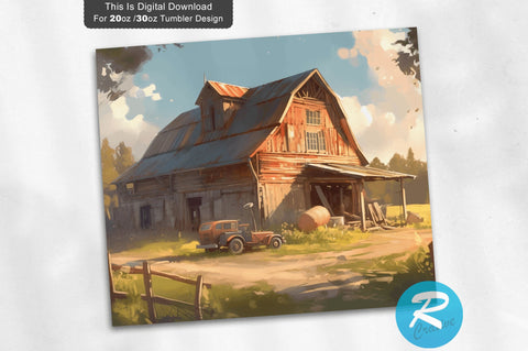 Farm Barn 20 oz / 30 oz Skinny Tumbler Sublimation Regulrcrative 