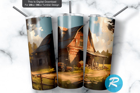 Farm Barn 20 oz / 30 oz Skinny Tumbler Sublimation Regulrcrative 