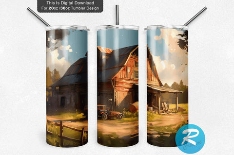 Farm Barn 20 oz / 30 oz Skinny Tumbler Sublimation Regulrcrative 