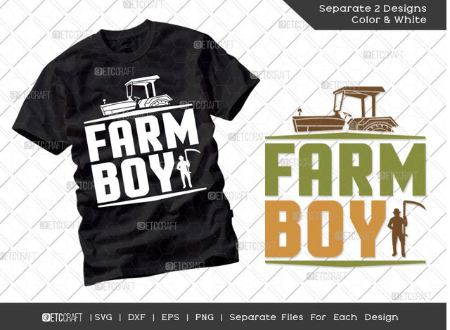 Farm Boy SVG Cut File | Farm Svg | Farmer Svg | Farmhouse Svg | Farming Svg | Dxf | Eps | Png | Tshirt Design SVG ETC Craft 