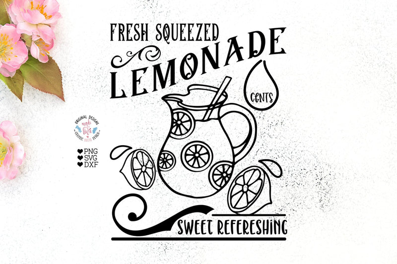 Farm Cut File - Fresh Lemonade Cut File SVG Graphic House Design 