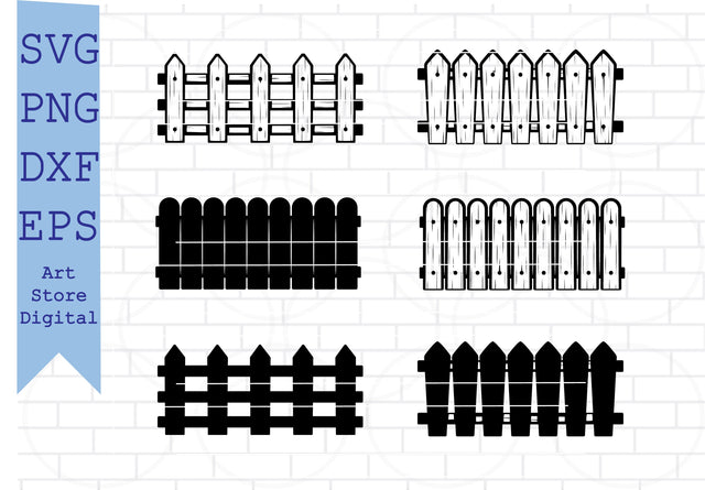 Farm Fence SVG File, Wooden Fence SVG, Rustic Fence svg - Vector Art Commercial & Personal Use- Cricut Explore, Silhouette, Cameo,Vinyl Decal SVG Artstoredigital 