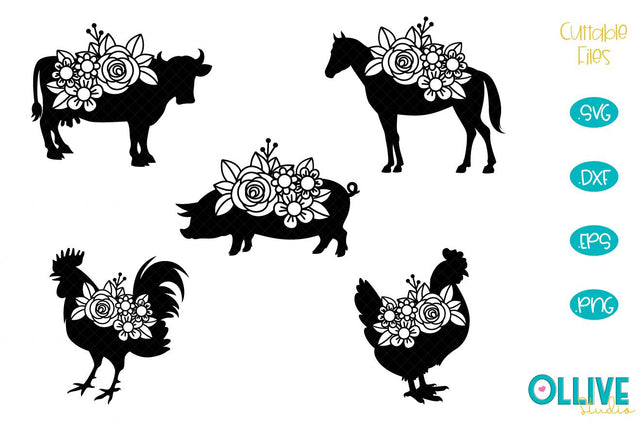 Farm Floral Animals SVG Bundle SVG Ollive Studio 