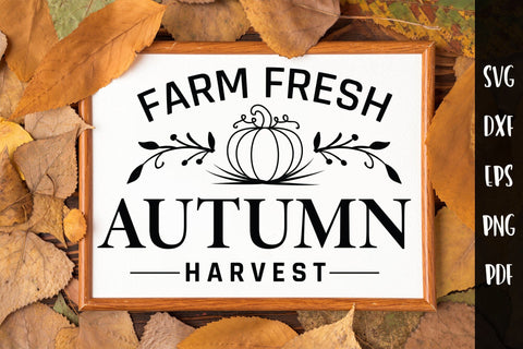 Farm Fresh Autumn Harvest SVG - Fall Sign SVG SVG CraftLabSVG 