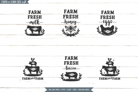 Farm Fresh Bundle SVG Designs by Jolein 