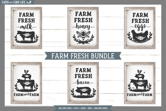 Farm Fresh Bundle SVG Designs by Jolein 