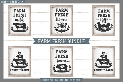 Farm Fresh Bundle SVG Designs by Jolein 