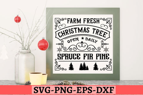Farm fresh christmas tree open daily spruce fir pine SVG SVG DESIGNISTIC 