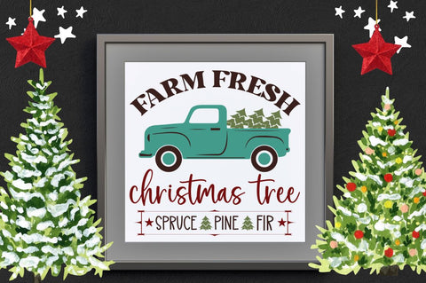 Farm fresh christmas tree spruce pine fir SVG SVG DESIGNISTIC 