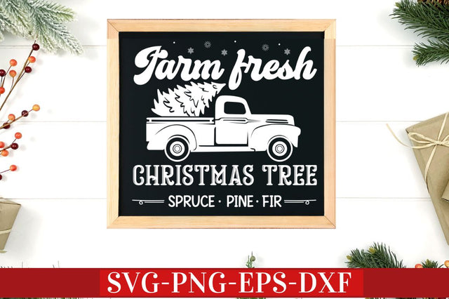 Farm fresh christmas tree spruce pine fir SVG SVG DESIGNISTIC 