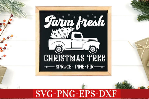 Farm fresh christmas tree spruce pine fir SVG SVG DESIGNISTIC 