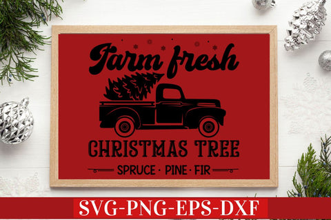 Farm fresh christmas tree spruce pine fir SVG SVG DESIGNISTIC 