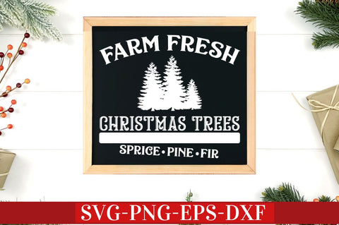 Farm fresh christmas tree spruce pine fir SVG SVG DESIGNISTIC 