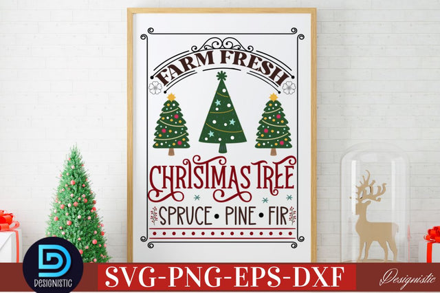 Farm fresh christmas tree spruce pine fir SVG SVG DESIGNISTIC 