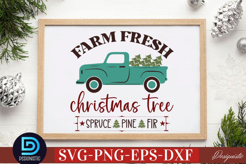 Farm fresh christmas tree spruce pine fir SVG SVG DESIGNISTIC 