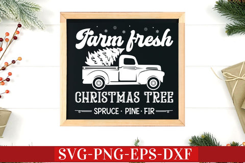 Farm fresh christmas tree spruce pine fir SVG SVG DESIGNISTIC 