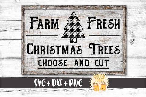 Farm Fresh Christmas Trees - Buffalo Plaid Christmas SVG PNG DXF Cut Files SVG Cheese Toast Digitals 