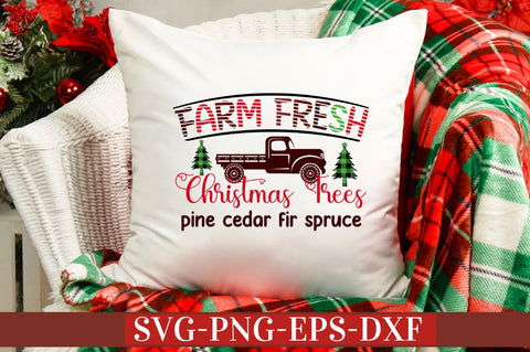 Farm fresh christmas trees pine cedar fir spruceS VG SVG DESIGNISTIC 