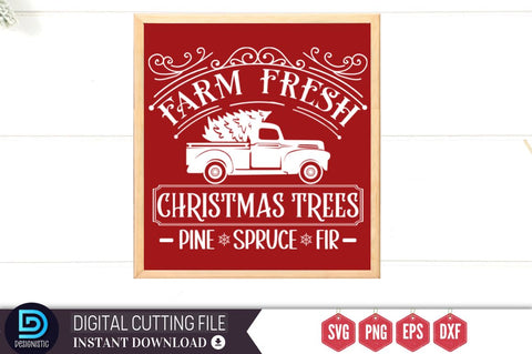 Farm fresh christmas trees pine spruce fir SVG SVG DESIGNISTIC 