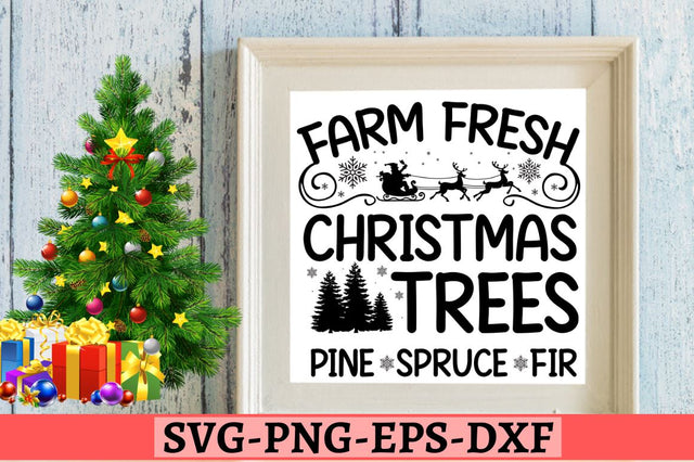 Farm fresh christmas trees pine spruce fir SVG SVG DESIGNISTIC 