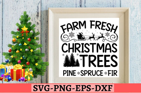 Farm fresh christmas trees pine spruce fir SVG SVG DESIGNISTIC 