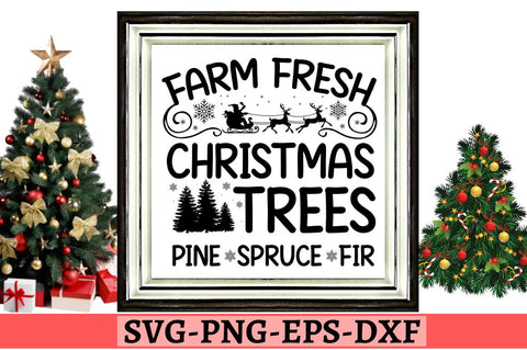 Farm fresh christmas trees pine spruce fir SVG SVG DESIGNISTIC 