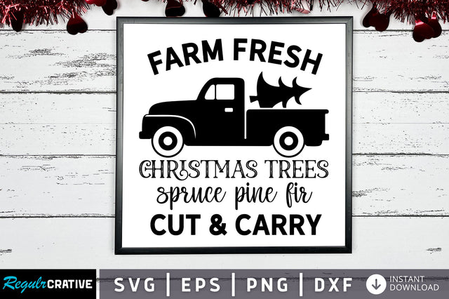 Farm fresh christmas trees spruce pine SVG Design SVG Regulrcrative 