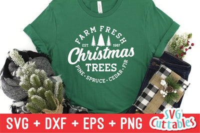 Farm Fresh Christmas Trees svg - Christmas svg - Cut File - svg - eps - dxf - png - Shirt Design - Silhouette - Cricut - Digital File SVG Svg Cuttables 