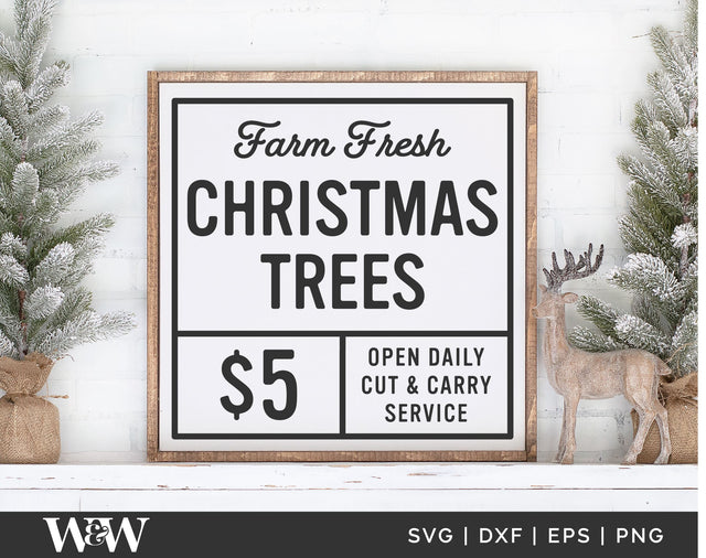 Farm Fresh Christmas Trees SVG | Christmas SVG SVG Wood And Walt 