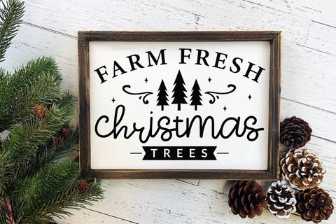 Farm Fresh Christmas Trees SVG Farmhouse Sign SVG CraftLabSVG 
