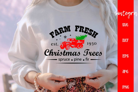 Farm Fresh Christmas Trees SVG Free For Commercial Use SVG Sintegra 