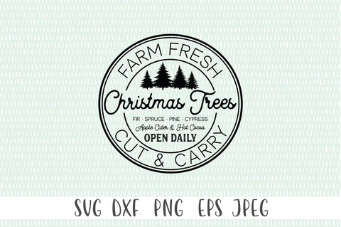 Farm Fresh Christmas Trees SVG - Holiday Decor svg, Farmhouse Sign, Christmas Decor svg, Rustic Sign svg SVG Simply Cutz 