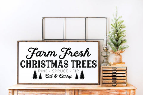 Farm Fresh Christmas Trees SVG - Holiday Decor svg, Farmhouse Sign, Christmas Decor svg, Rustic Sign svg SVG Simply Cutz 