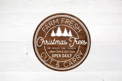 Farm Fresh Christmas Trees SVG - Holiday Decor svg, Farmhouse Sign, Christmas Decor svg, Rustic Sign svg SVG Simply Cutz 