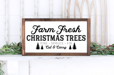 Farm Fresh Christmas Trees SVG - Holiday Decor svg, Farmhouse Sign, Christmas Decor svg, Rustic Sign svg SVG Simply Cutz 