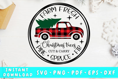Farm Fresh Christmas Trees SVG SVG HappyDesignStudio 