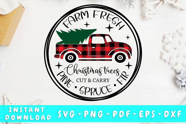 Farm Fresh Christmas Trees SVG SVG HappyDesignStudio 