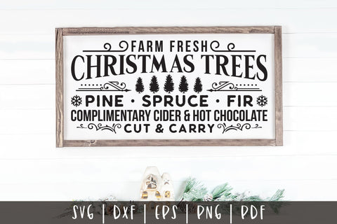 Farm Fresh Christmas Trees, Vintage Christmas SVG SVG CraftLabSVG 