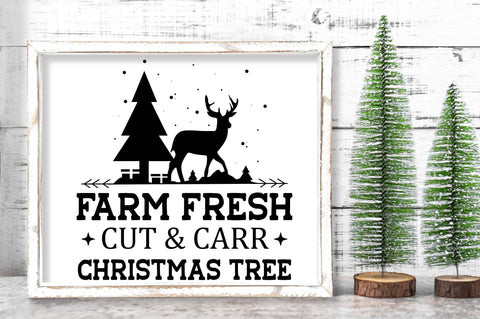 Farm fresh cut & carr christmas tree SVG Design SVG Regulrcrative 