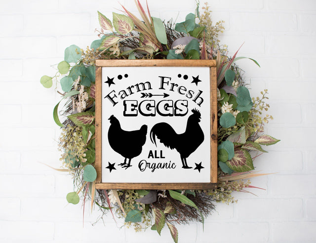 Farm Fresh Eggs All Organic - Farmhouse SVG SVG So Fontsy Design Shop 