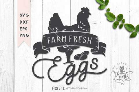 Farm fresh eggs cut file SVG TheBlackCatPrints 