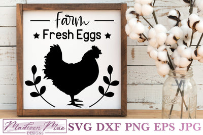Farm Fresh Eggs, Farmhouse Kitchen Sign SVG SVG Madison Mae Designs 