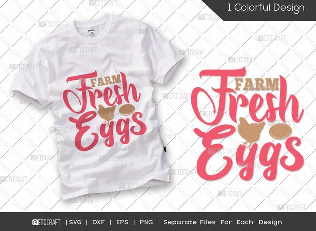 Farm Fresh Eggs SVG Cut File | Eggs Svg | Chicken Svg | Farmhouse Svg | Chef Svg | Cooking Svg | Kitchen T-shirt Design SVG ETC Craft 