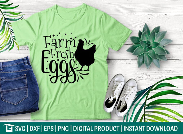Farm Fresh Eggs Svg Cut File, Farm Fresh Eggs Svg, Magnolia Farms Svg, Quotes Svg, Tshirt Design, SVG ETC Craft 
