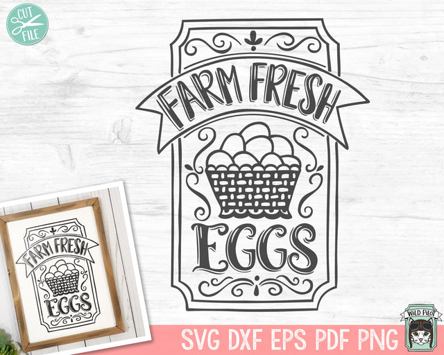 Farm Fresh Eggs SVG Cut File SVG Wild Pilot 
