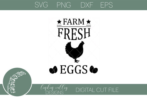 Farm Fresh Eggs Svg-Farmhouse Svg-Kitchen Quote Svg SVG Linden Valley Designs 