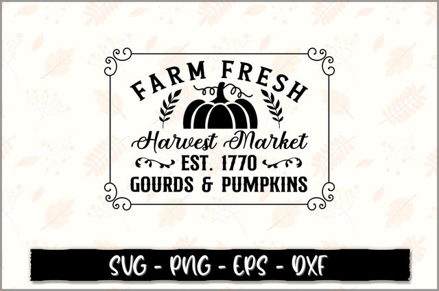Farm fresh harvest market est. 1770 gourds & pumpkins SVG SVG Shetara Begum 